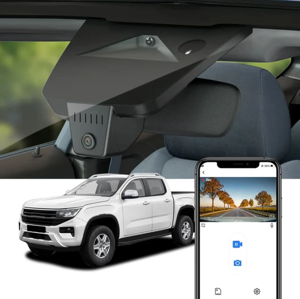 FitcamX HD2-D4400-4K-F Dashcam (foran) VW Amarok/Ford Ranger 2023-->