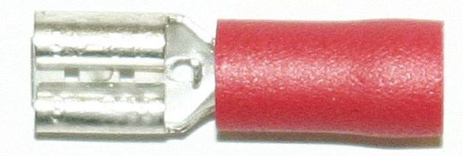 Hovedbilde Kabelsko Rød flat hun 4,8mm 0,8mm (stk)