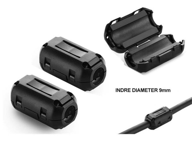 Hovedbilde InCarTec støyfilter (2x) Ferritkjerne tilpasset 9mm kabel