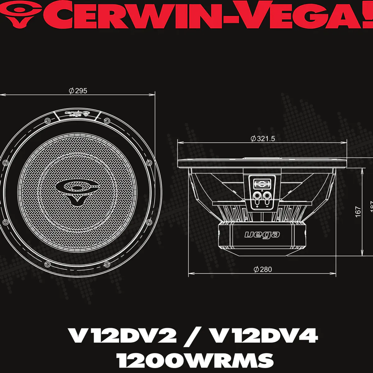 Cerwin Vega V12DV2 Vega 2025 Edition 12” Dual 2Ω Subwoofer