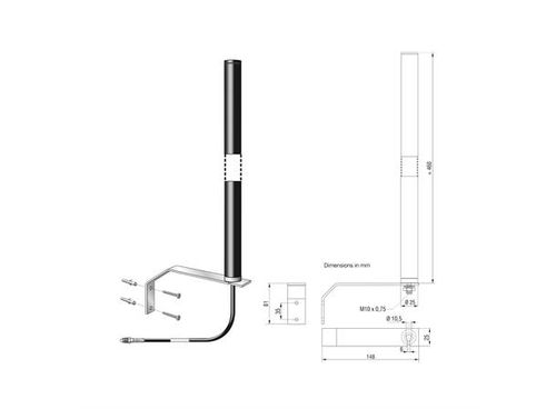 ATTB DAB-antenne - FME Leveres med veggfeste