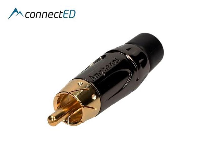 Hovedbilde ConnectED RCA/Phono sort (Han) kontakt for lodding