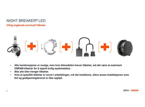 Osram 64193DWNB Night Breaker H4 LED 2pk Godkjent