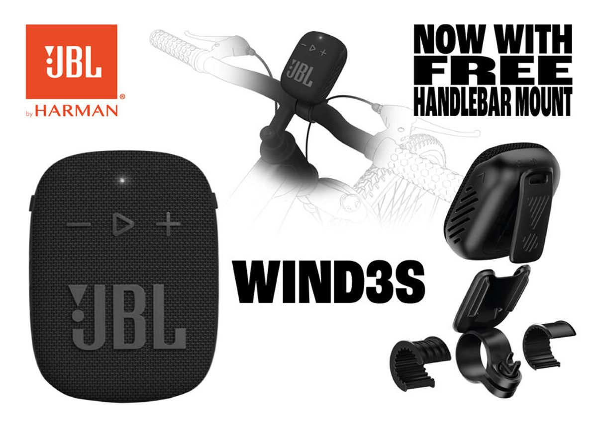 JBL WIND3S bærbar BT høyttaler sort m/sykkelstyre feste