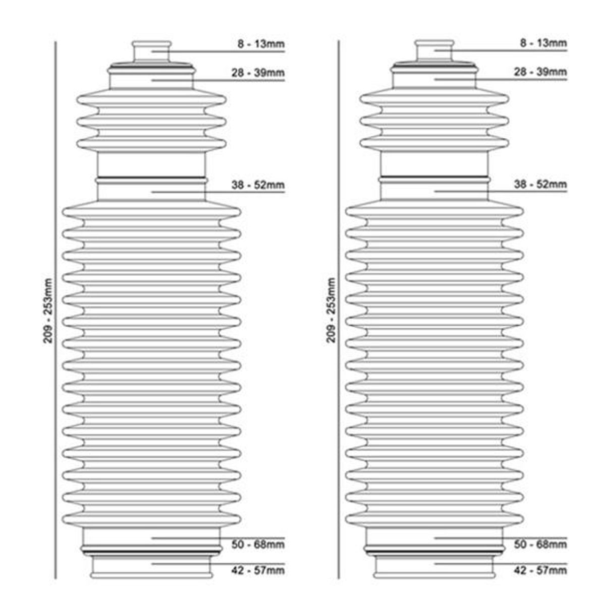Duraboot DBSRPS300 Tannstangmansjettsett