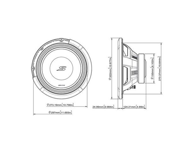Hovedbilde Alpine S2-W12D4 12” subwoofer 4 Ohm DVC