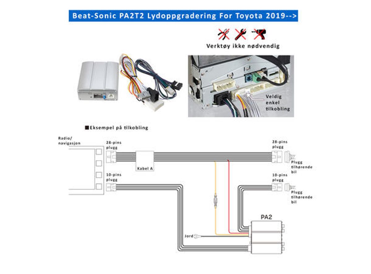 BeatSonic ENA2T3 P&P forsterker Toyota/Subaru/Suzuki 2018 ->