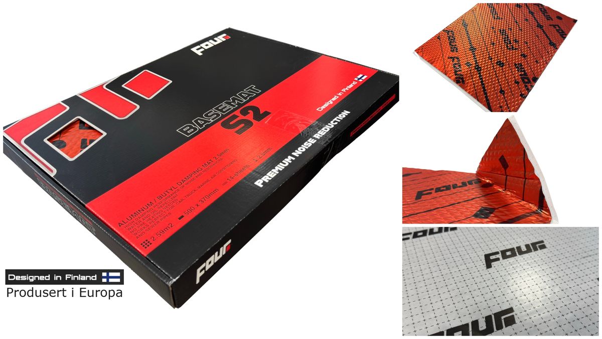 FOUR S2 BaseMat 2,5 mm alubutyl lyddempingsmatte 2,59 m²